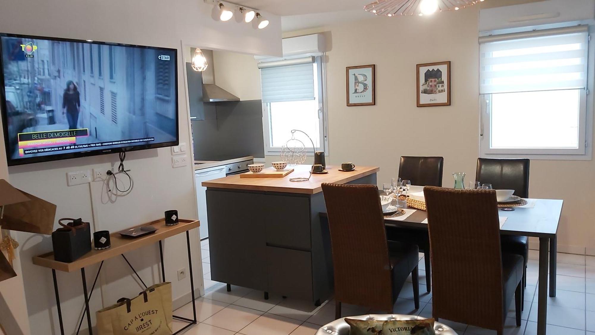 L'Escale N°13 :Appartement Standing Dans Residence Brest Exteriör bild